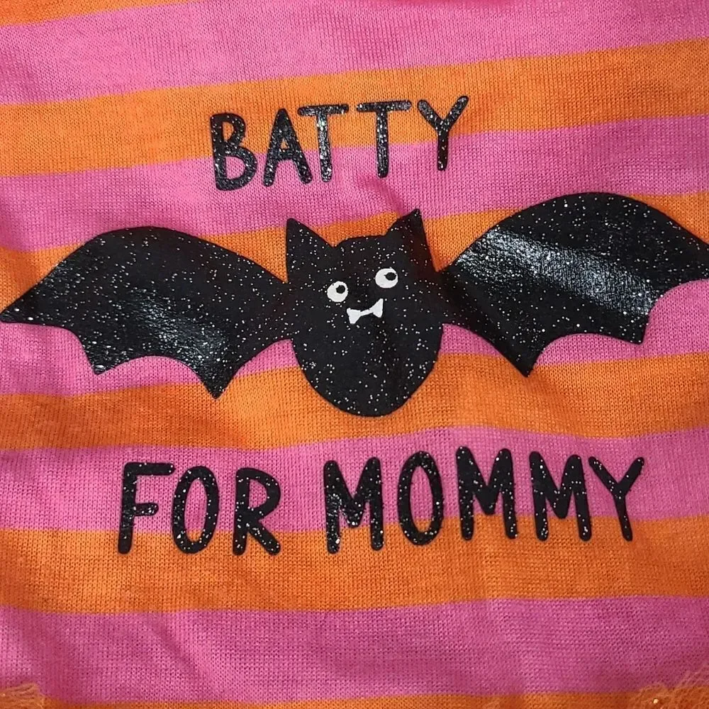 Pet Costume | Halloween Tutu Dog Dress Orange Batty for Mommy Glitter XS Clothes